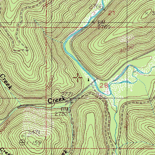 Topographic Map of Honeysuckle Campground, ID