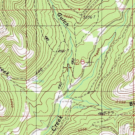 Topographic Map of Hoo Hoo Gulch, ID