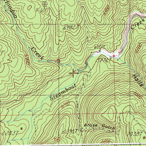 Topographic Map of Hoodoo Creek, ID