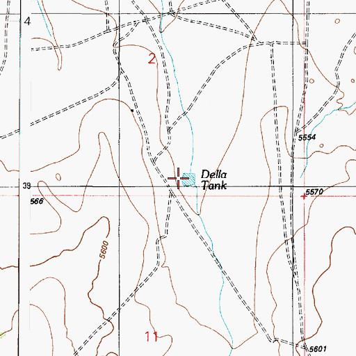 Topographic Map of Della Tank, AZ