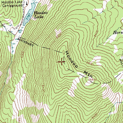 Topographic Map of Hoodoo Mountain, ID