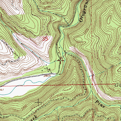 Topographic Map of Hook Creek, ID