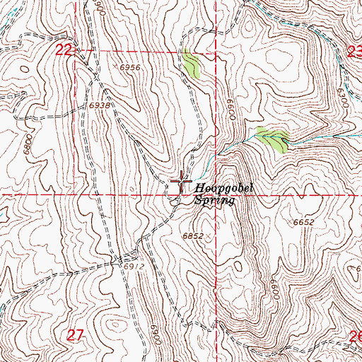 Topographic Map of Hoopgobel Spring, ID