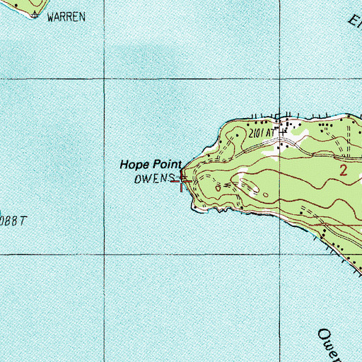 Topographic Map of Hope Point, ID