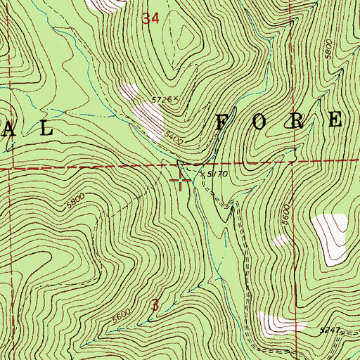 Topographic Map of Hopeful Creek, ID