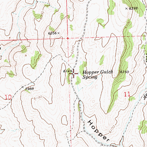 Topographic Map of Hopper Gulch Spring, ID