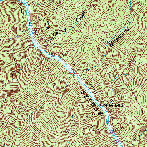 Topographic Map of Hopwood Creek, ID