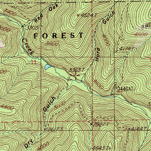 Topographic Map of Hord Gulch, ID