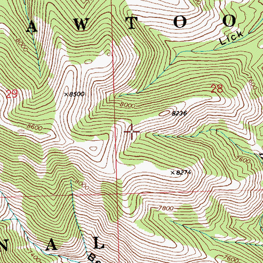 Topographic Map of Horn Creek, ID