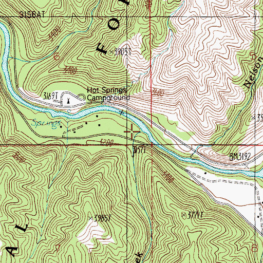 Topographic Map of Horn Creek, ID