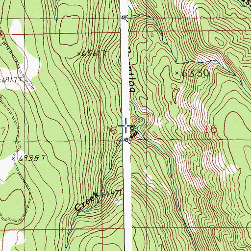 Topographic Map of Horn Creek, ID