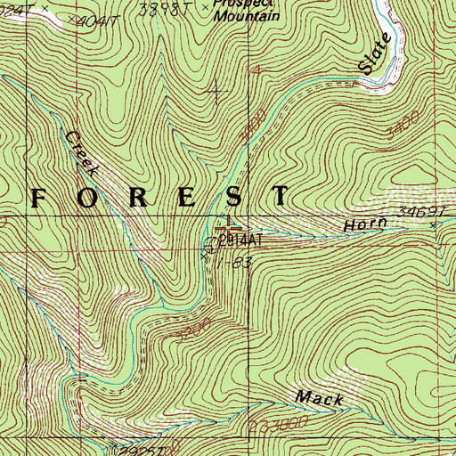 Topographic Map of Horn Gulch, ID