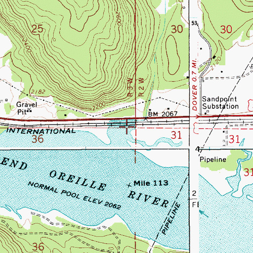 Topographic Map of Hornby Creek, ID