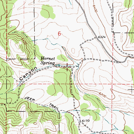 Topographic Map of Hornet Canyon, ID