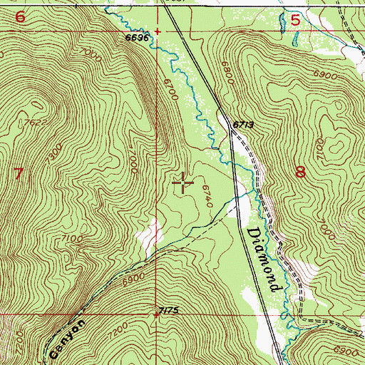 Topographic Map of Hornet Canyon, ID
