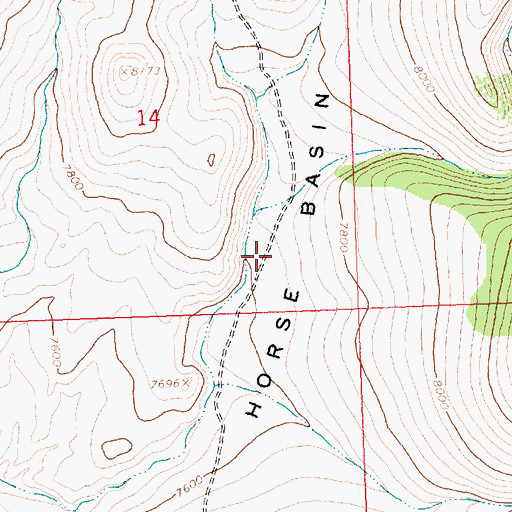 Topographic Map of Horse Basin, ID