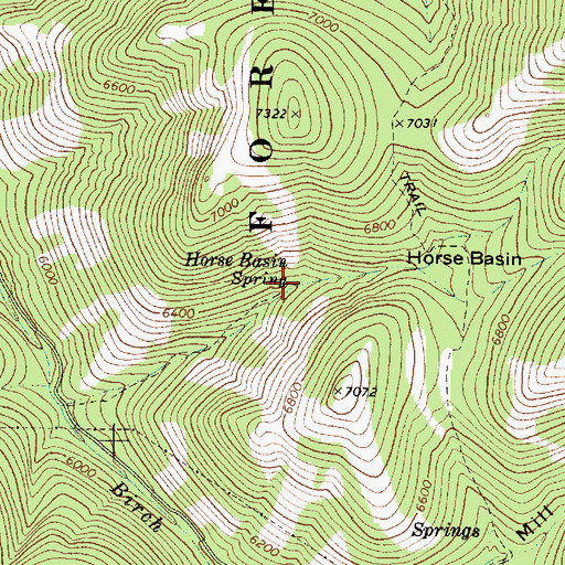 Topographic Map of Horse Basin Spring, ID