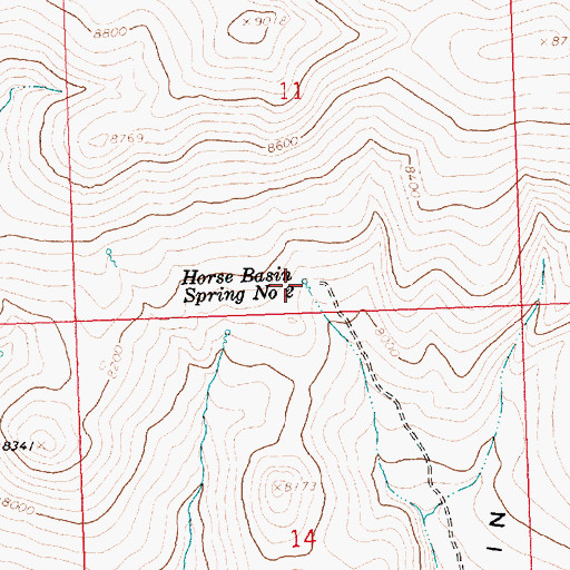 Topographic Map of Horse Basin Spring Number 2, ID