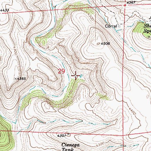 Topographic Map of Cienega Tank, AZ
