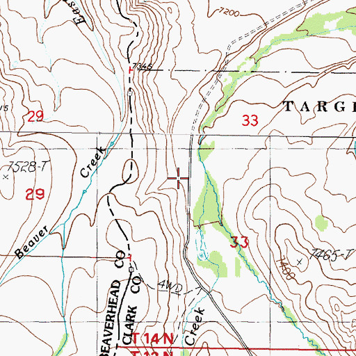 Topographic Map of Horse Creek, ID