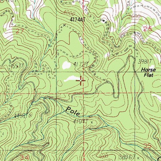 Topographic Map of Horse Flat, ID