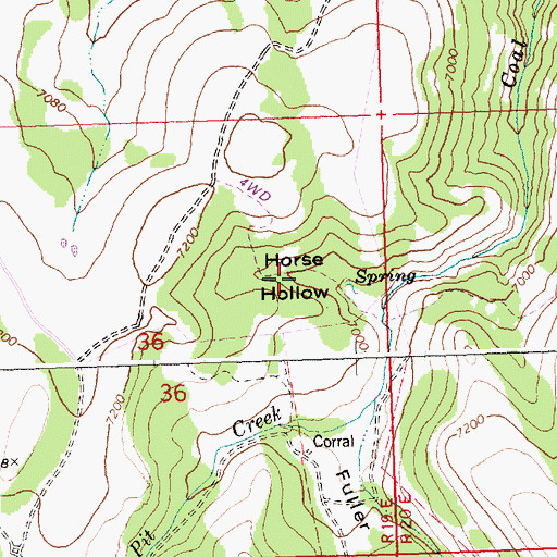 Topographic Map of Horse Hollow, ID
