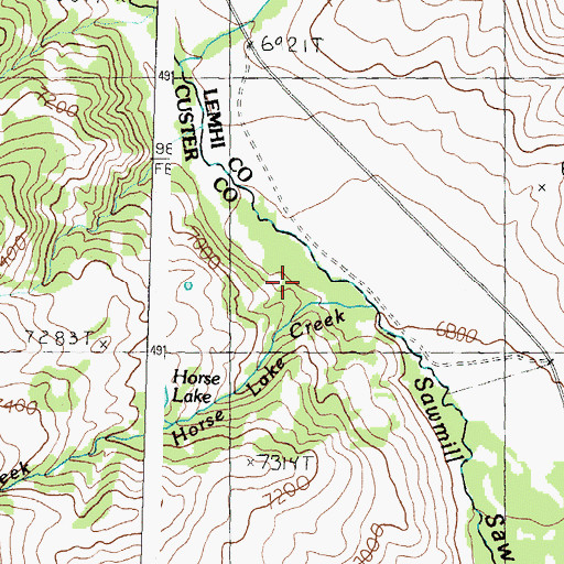 Topographic Map of Horse Lake Creek, ID