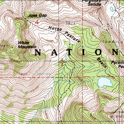 Topographic Map of Horse Pasture Basin, ID