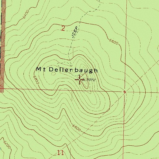 Topographic Map of Mount Dellenbaugh, AZ