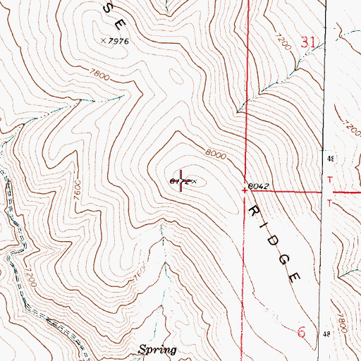Topographic Map of Horse Ridge, ID