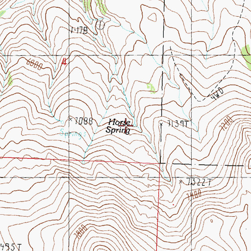 Topographic Map of Horse Spring, ID
