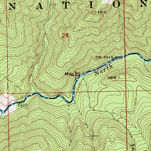 Topographic Map of Horsefly Creek, ID
