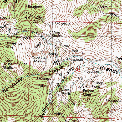 Topographic Map of Horseshoe Canyon, ID