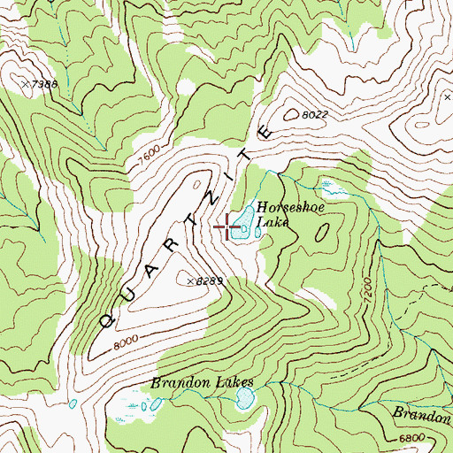 Topographic Map of Horseshoe Lake, ID