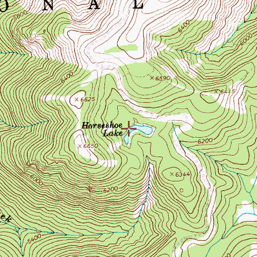 Topographic Map of Horseshoe Lake, ID
