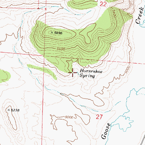 Topographic Map of Horseshoe Spring, ID