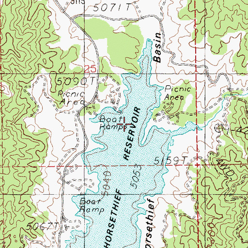 Topographic Map of Horsethief Basin, ID