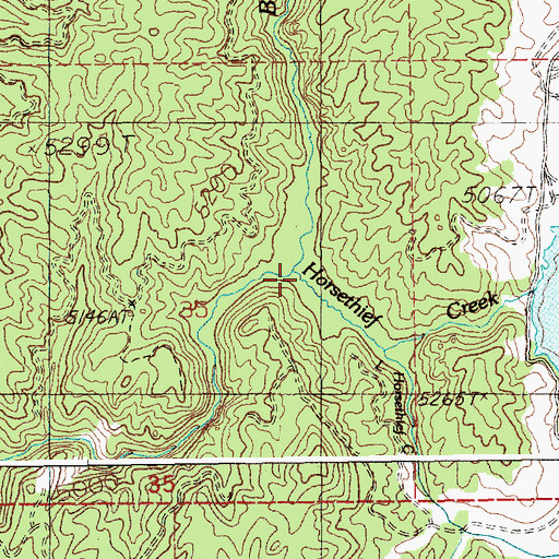 Topographic Map of Horsethief Creek, ID