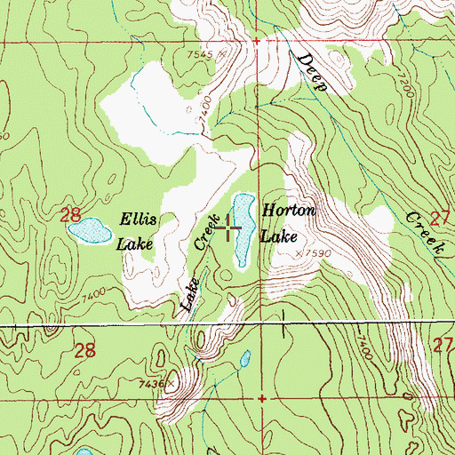 Topographic Map of Horton Lake, ID