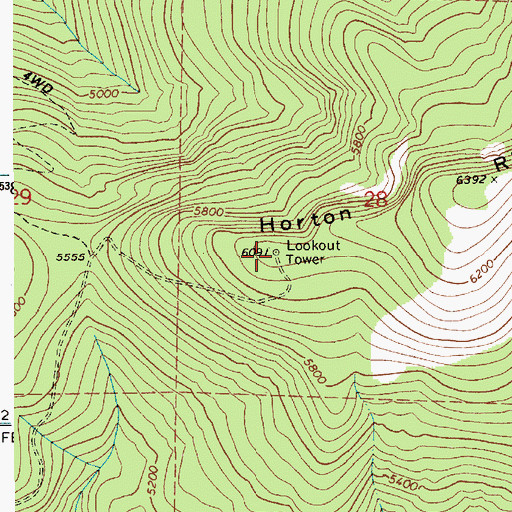 Topographic Map of Horton Ridge, ID