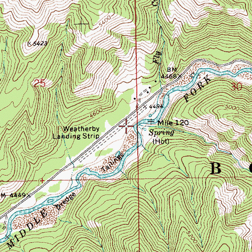 Topographic Map of Hot Creek, ID