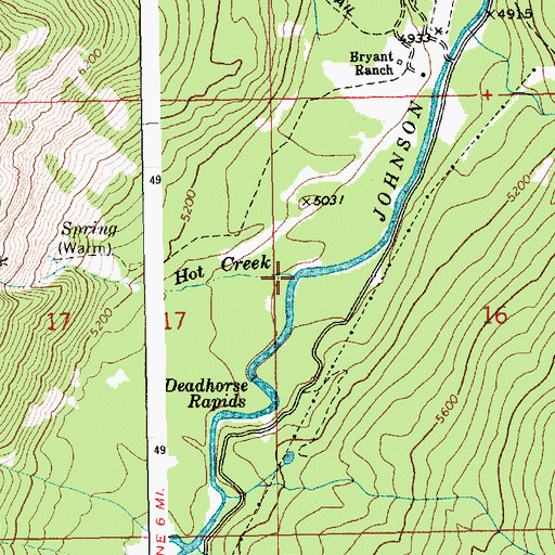 Topographic Map of Hot Creek, ID
