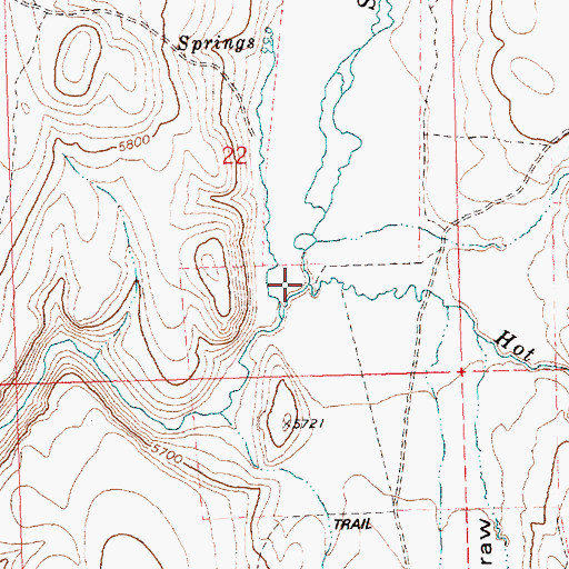 Topographic Map of Hot Creek, ID
