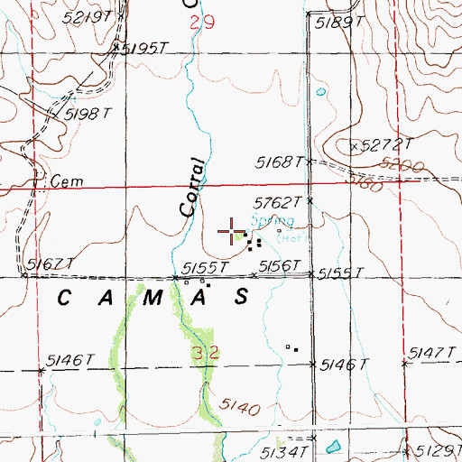 Topographic Map of Hot Spring, ID
