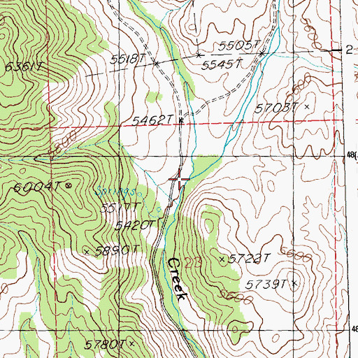 Topographic Map of Hot Spring Creek, ID