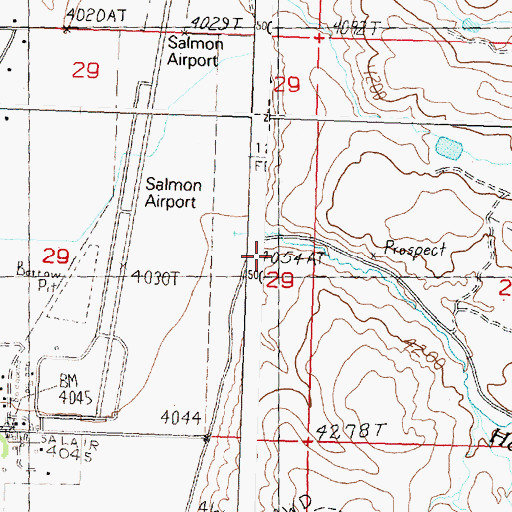 Topographic Map of Hot Spring Creek, ID