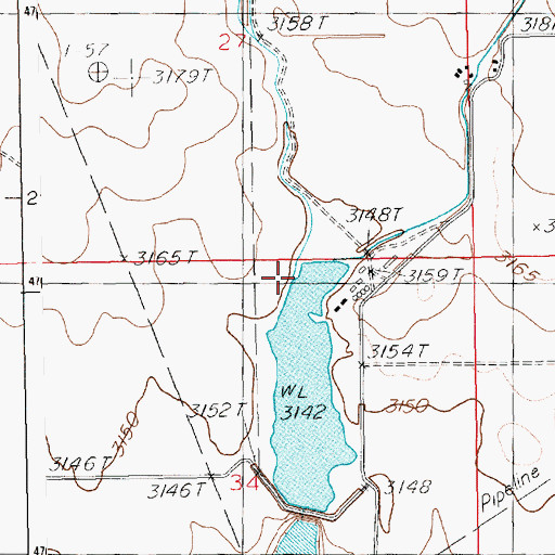 Topographic Map of Hot Springs Creek, ID