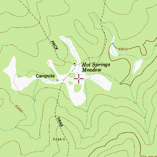 Topographic Map of Hot Springs Meadow, ID