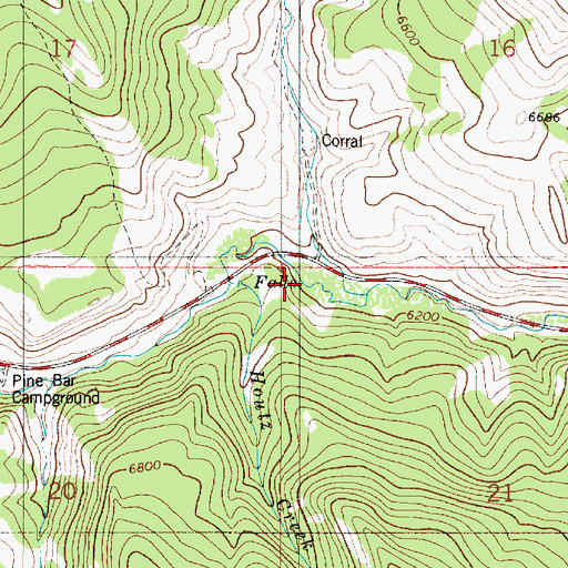 Topographic Map of Houtz Creek, ID