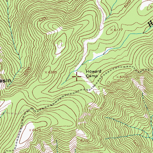 Topographic Map of Howard Camp, ID